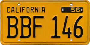 Vintage Black License Plate Yellow